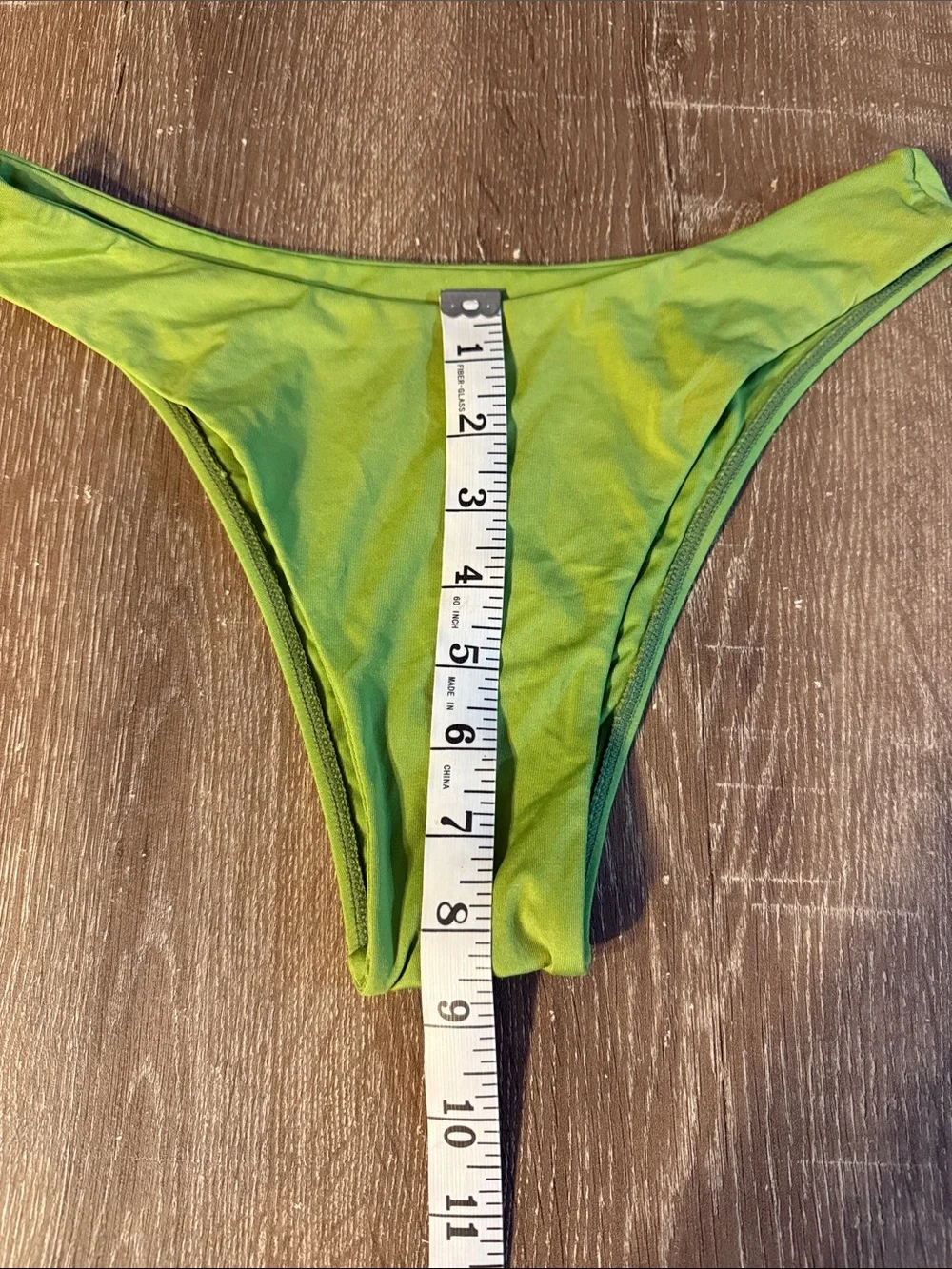 Monday Swimwear Lime Green Bikini Bottom, Size Small